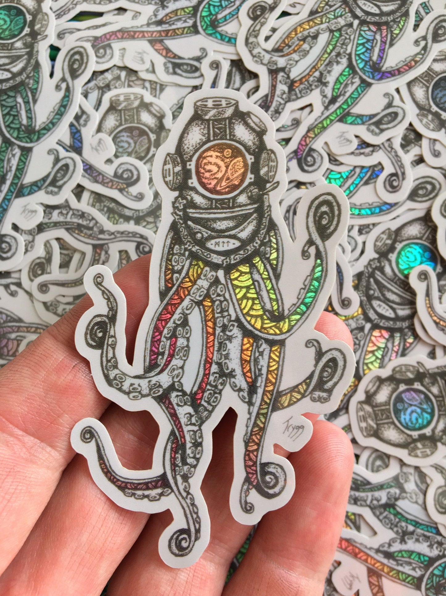 Tentacles in Space | Holographic Sticker