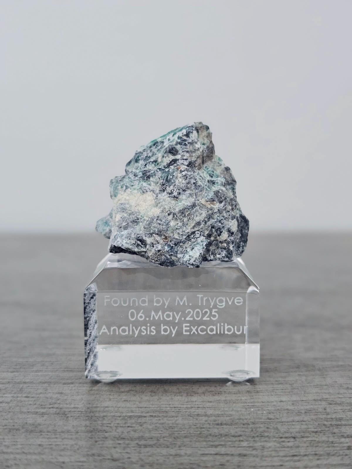 Pyrite, Talc & Serpentine (Self-find, Analyzed) | Acrylic Mineral Display