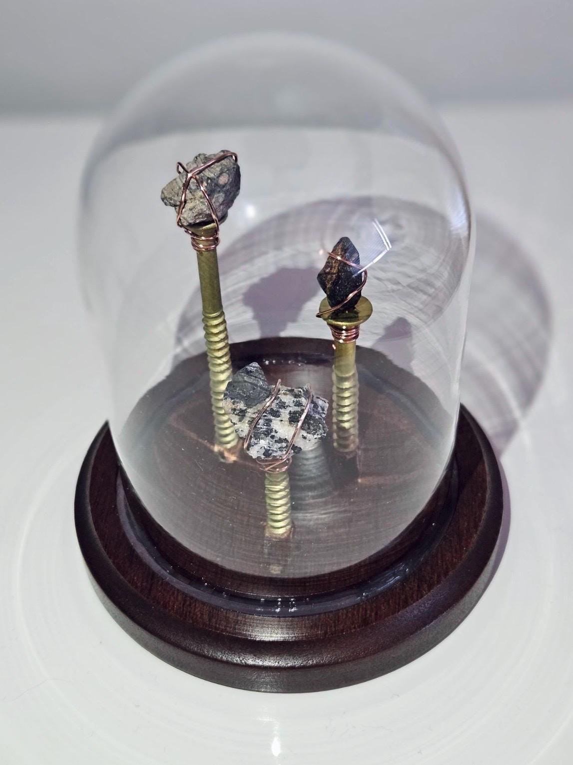 Uraninite, Uraninite Crystal in Fluorite & Thorite Crystal | Rare Mineral Display