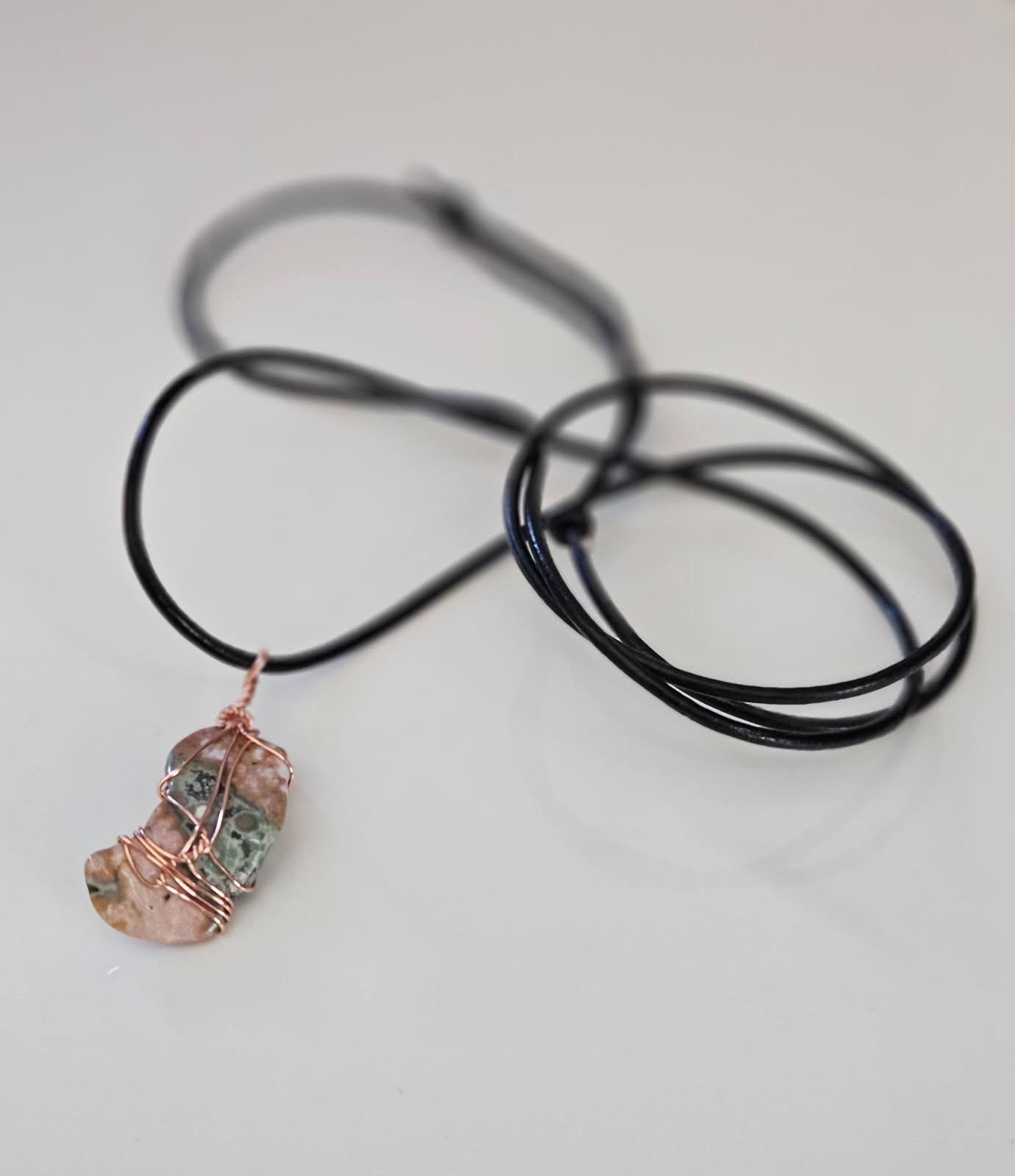 Ocean Jasper Pendant | Copper Wire Wrapped Stone