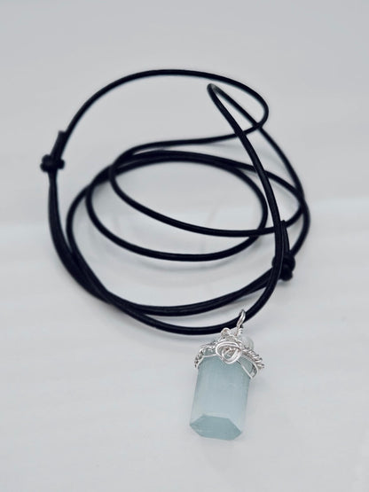 Aquamarine Pendant | Wire Wrapped Gemstone