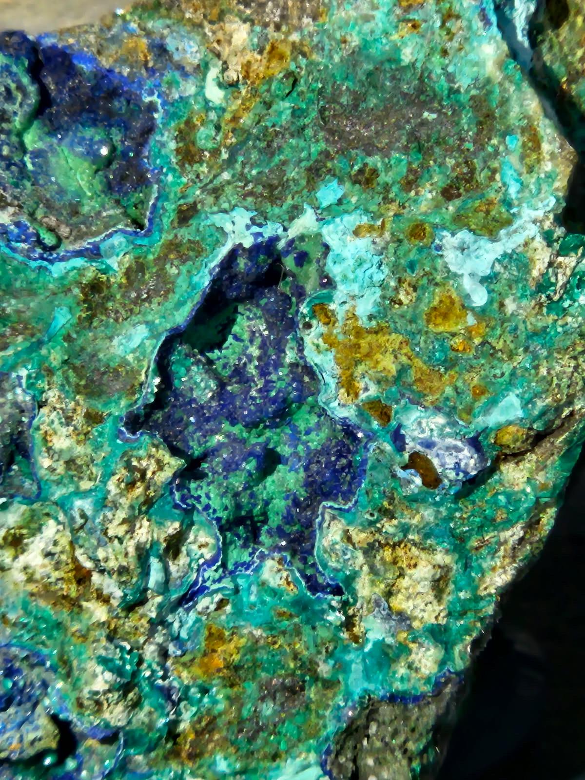 Theisite & Azurite (Spain) | Rare Mineral Display