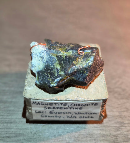 Magnetite, Chromite & Serpentine (Self-find, Analyzed) | Mineral Display Box