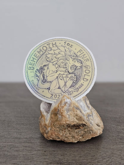 Queen's Behemoth | Gold Holographic Sticker