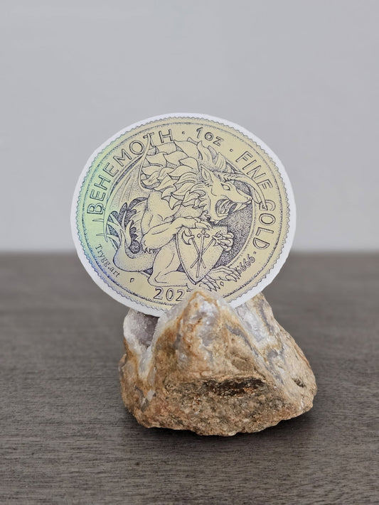 Queen's Behemoth | Gold Holographic Sticker