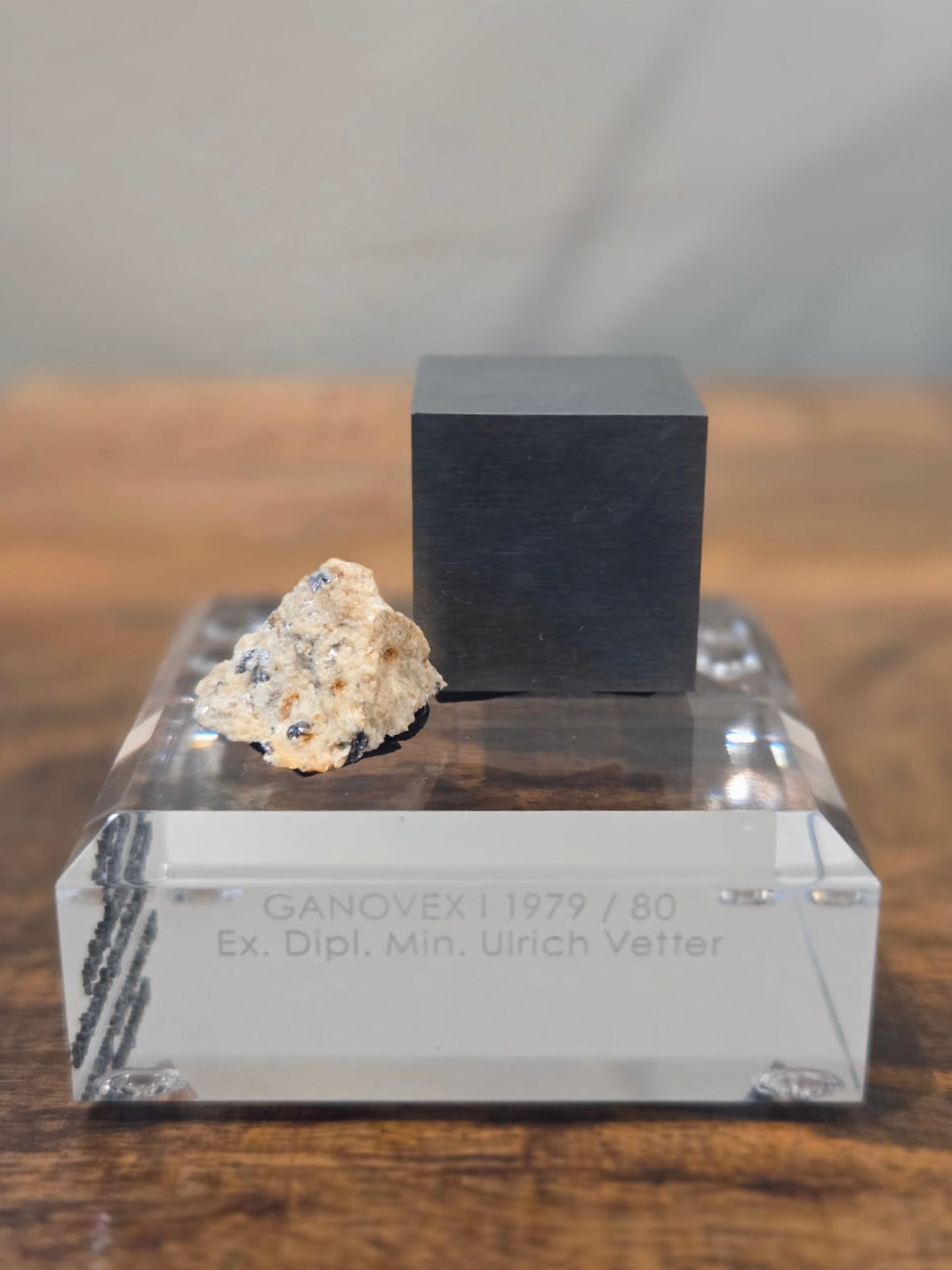 Molybdenite (Antarctica, GANOVEX I) & Molybdenum Metal Density Cube | Rare Mineral Display