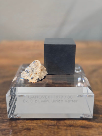Molybdenite (Antarctica, GANOVEX I) & Molybdenum Metal Density Cube | Rare Mineral Display