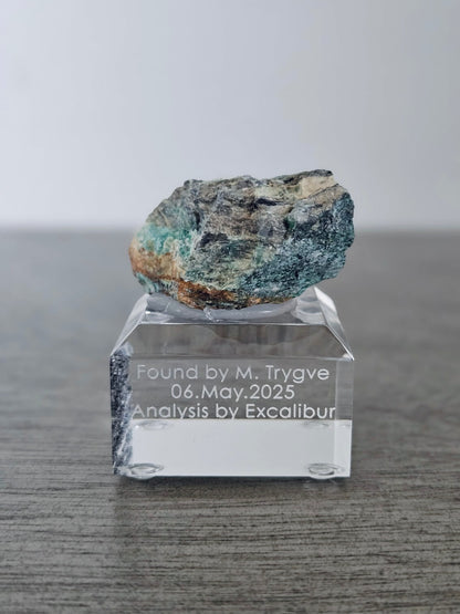 Pyrite, Talc & Serpentine (Self-find, Analyzed) | Acrylic Mineral Display