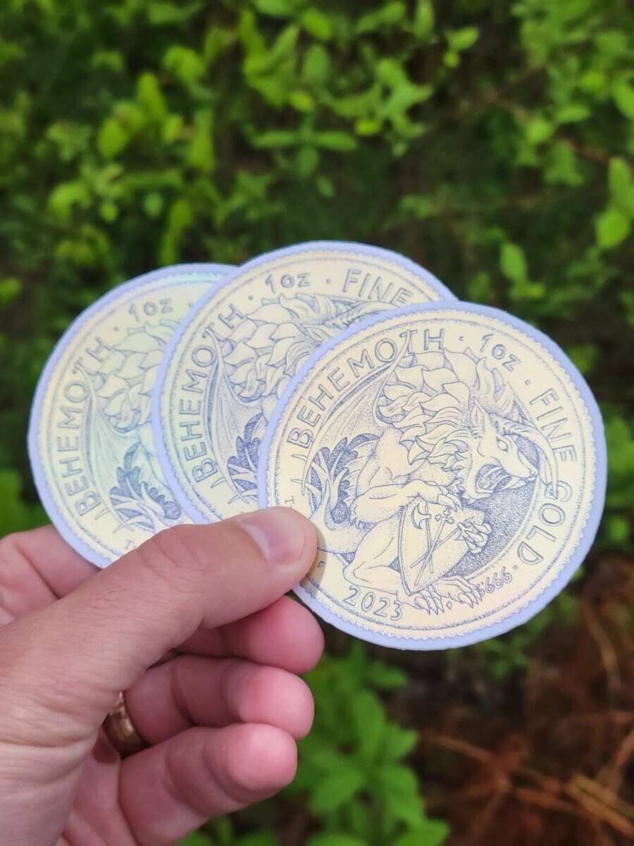 Queen's Behemoth | Gold Holographic Sticker