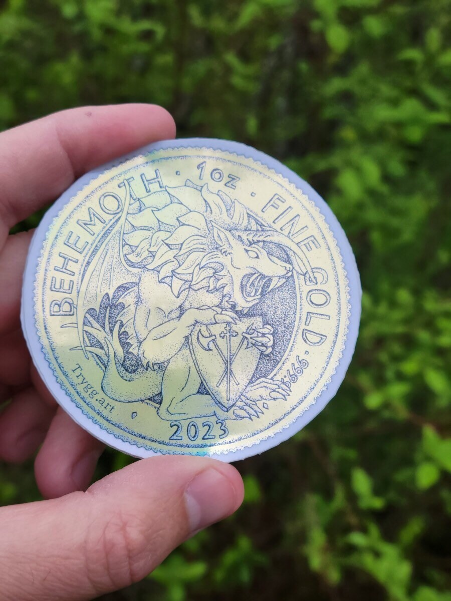 Queen's Behemoth | Gold Holographic Sticker
